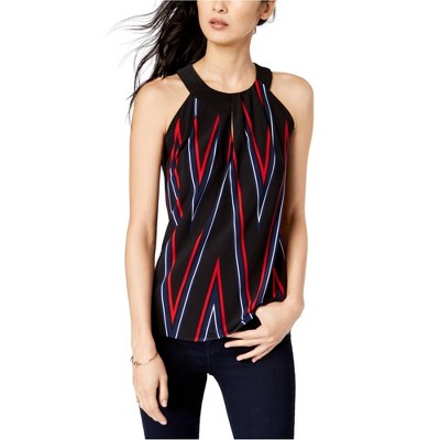 I.N.C International Concepts Womens Twist Keyhole Halter Top Shirt, Black, XX-Large