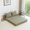 Foldable Corduroy Sofa Bed Sleeper Chair with Pillow,Convertible Twin Floor Mattress Couch with Backrest for Small Spaces-Cuddlewood - 2 of 4