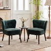 Modern Wingback Living Room Chair, Upholstered Fabric Accent Armchair, Single Sofa Chair with Lounge Seat and Wood Legs for Bedroom, Occasional Chairs - 2 of 4