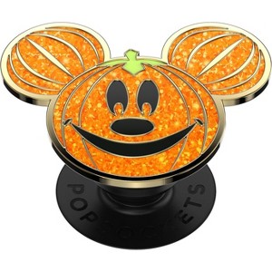 PopSockets Disney PopGrip Cell Phone Grip & Stand - Enamel Disney Glitter Mickey Pumpkin - 1 of 4