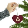 University of Wisconsin - La Crosse University Primary Logo Heart Love Wood Christmas Tree Holiday Ornament - 3 of 3