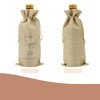 Unique Bargains Ring Pattern Wine Bags with Drawstrings Khaki 1 Pc - 4 of 4