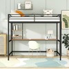 ALEXOUN Metal Loft Bed with Desk,Heavy Duty Metal Bed Frame with Storage Shelves,for Small Spaces, Bedroom,No Boxspring Required, - 4 of 4