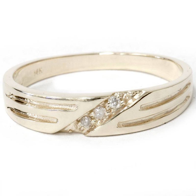 Pompeii3 Mens 14k Yellow Gold Diamond Wedding Anniversary Ring, 1 of 5