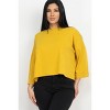 Slickblue Casual Drop Shoulder Top for Women – Mustard – Loose Fit – 3/4 Roll-Up Sleeves – Soft Rib Knit – S - 2 of 4