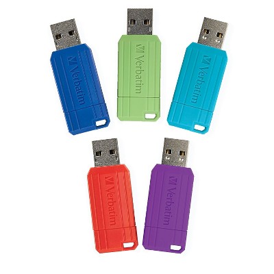 Verbatim PinStripe 32GB USB 2.0 Flash Drives Assorted Colors 5/Pack (70055) 24337402