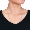 EVERLY JEWELRY | Sterling Silver 11 1/3ct TGW Created White Sapphire Tennis Necklace, 15 inc + 3 inc - 3 of 4
