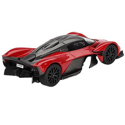 Aston Martin Valkyrie Hyper Red with Carbon Top 1/64 Diecast Model Car