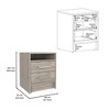 FONTOI 20"H Nightstand with Two Drawers&Handles, End Table with Spacious Storage Space for Bedroom, Gray, 15.7"*19.9"*14.7" - 3 of 4