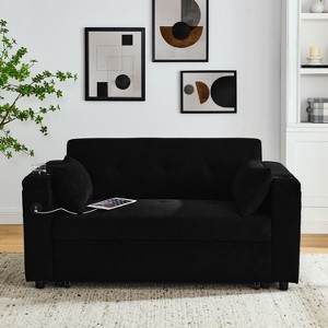 NicBex Convertible Sleeper Chair,Modern Pull-out Sofa Bed with Backrest,Comfortable Couches for Living Room,Black/Beige/Yellow/Ivory - 1 of 4