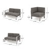 Outdoor L-Shaped Sectional Sofa, Modern Slatted Design 4-Seater Sofa, Sectional Sofa with Aluminum Frame and Polyester Cushion-Coolbibila - 4 of 4