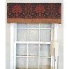 RLF Home 3" Rod Pocket High Quality Fabric Espadas Banded Valance for Windows 50" x 16" Burgundy - 2 of 4