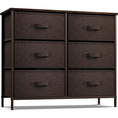 Sorbus 6 Drawers Dresser- Storage Unit with Steel Frame, Wood Top, Fabric Bins - for Bedroom, Closet, Office and more