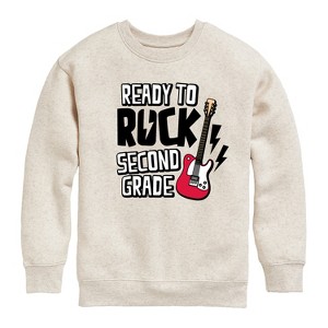 Boys' - Instant Message - Ready To Rock Second Grade Graphic Long Sleeve Fleece Sweatshirt - 1 of 4