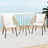 Costway 3 Piece Patio Bistro Set with Heavy Duty Metal Frame for Balcony Garden & Poolside - 4 of 4
