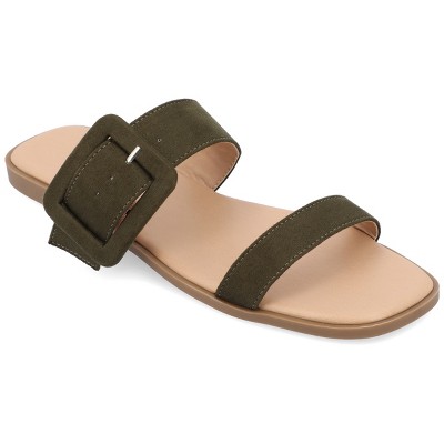Journee Collection Womens Kerris Multi Strap Slip On Sandals