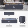 56-Inch Outdoor Rectangular Fire Pit Table Propane for Outside Patio with Tank Cover - 3 of 4