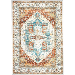 Washable Area Rug - Large Rugs for Living Room, Stain Resistant Carpet, Vintage Rugs for Bedroom, Non Slip Backing, Home Decor Floor Decoration Mat - 1 of 4
