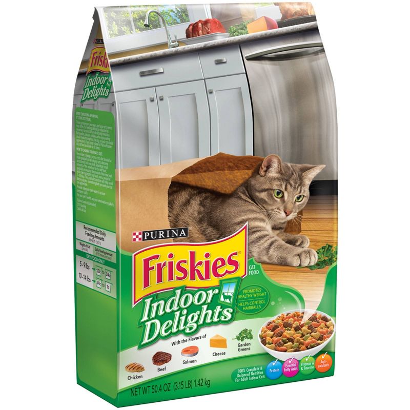 Purina Friskies Indoor Delights with Flavors of Chicken, Salmon, Cheese & Greens Adult Complete & Balanced Dry Cat Food, 4 of 7