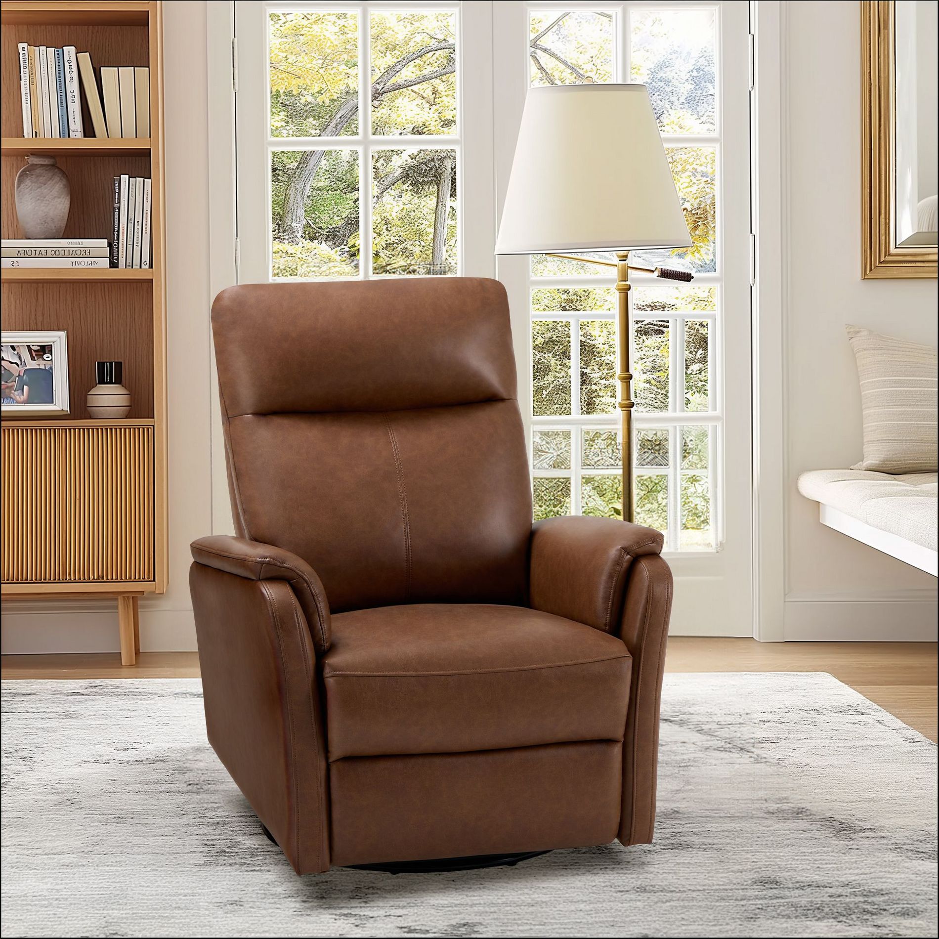 Ora Maison Recliner Chair, Upholstered Reclining Armchair with Footrest for Living Room
