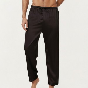 Anna-Kaci Men's Satin Lounge Pants with Elastic Waistband and Straight-Leg Fit - 1 of 4