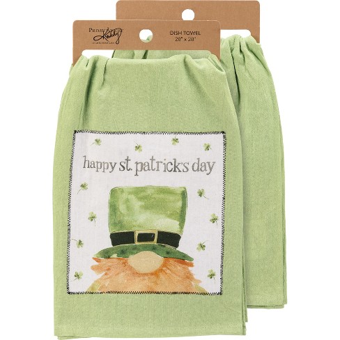 St. Patricks Day Tea Towel Rainbow Shamrock Seasonal Kitchen 
