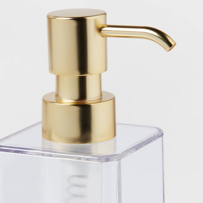 Square Soap/Lotion Dispenser Gold/Clear - Room Essentials&#8482;, 4 of 10