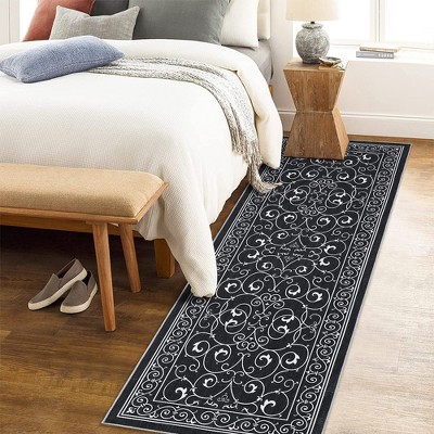 Modern Floral Rug Washable Area Rugs for Living Room Bedroom