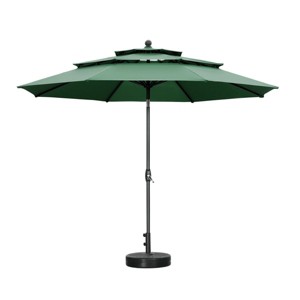 Ainfox 10FT 3 tier vented Outdoor Table Umbrella with Round Umbrella Base For Beach Market Backyard - 1 of 4