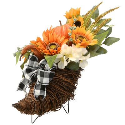20" Harvest Sunflower Cornucopia - National Tree Company
