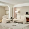 NicBex 59 Inch Loveseat,Modern Fur Fabric Upholstered Loveseat Sofa with 2 Back Pillows,Small 2-Seater Couch for Living Room,Beige - 4 of 4