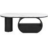 NicBex 47.24" Oval Coffee Table with Storage, Faux Marble Top Table with Gold Metal Frame & Hidden Drawer for Living Room - 3 of 4