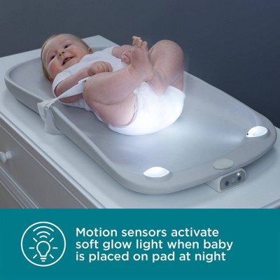 Gray Motion Sensing Light-Up Waterproof Changing Pad