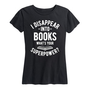 Women's - Instant Message - I Disappear into Books Short Sleeve Graphic T-Shirt - 1 of 4
