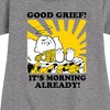 - Peanuts - Its Morning Already Graphic Short Sleeve Fleece Dress - 2 of 4