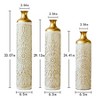AZL1 Life Concept Decorative Vase Modern Droplet Shaped Metal with Sleek Finishes Plush Textures 3 Piece Set for Decoration, Gold, - 3 of 4