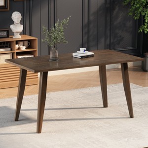 59'' W Mid Century Modern Wood Dining Table,4 Seater Kitchen Dining Room Table with Solid Rubberwood Leg,Weight Capacity Up to 300LBs-Coolbibila - 1 of 4