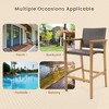 Tangkula Patio Rattan Bar Stool Set of 4 Outdoor PE Wicker Bar Chairs w/ Armrests & Sturdy Footrests - 3 of 4