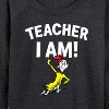 Women's - Dr. Seuss - Teacher I Am Sam I Am Lightweight French Terry Wide Neck Long Sleeve Graphic Shirt - 2 of 4