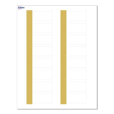 Avery® Labels, 1" x 2-5/8", Dipped Gold Edge, Matte White, 160ct