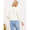INSPIRE CHIC Women's Long Sleeve Pearls Trim Open Front Sweater Elegant Shrugs - 3 of 4