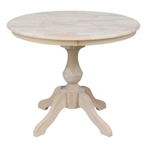 International Concepts 36" Round Top Pedestal Table-28.9" H, Unfinished - 1 of 4