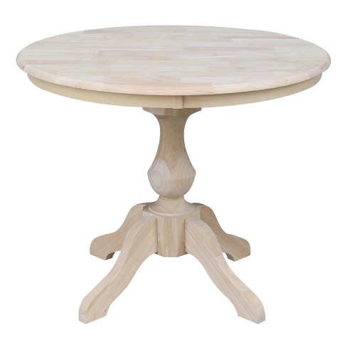 International Concepts 36" Round Top Pedestal Table-28.9" H, Unfinished - image 1 of 4