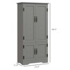 Gulches 48.5" Gray Kitchen Pantry Cabinet, Compact Farmhouse Storage Organizer with 2 Adjustable Shelves and 4 Beadboard Doors - 3 of 4