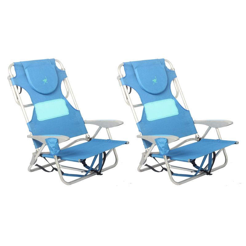 Ostrich Ladies Comfort On-Your-Back Outdoor Backpack Beach Chair, (2 Pack), 1 of 7
