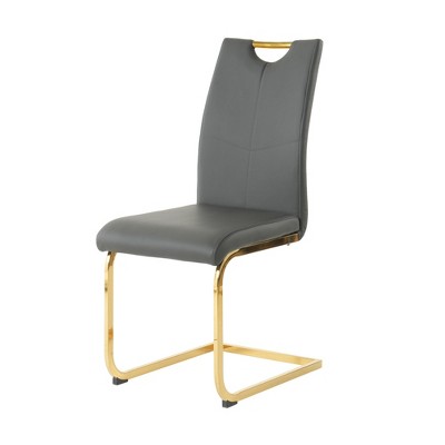 NicBex Set of 2 Dining Chair Modern PU Leather Side Chair with C-Shaped Metal Legs for Kitchen,Dining Room
