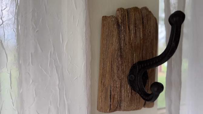 Rustic Wall Hook Natural Wood & Metal by Foreside Home & Garden, 2 of 10, play video