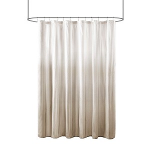 Gracie Mills Sid Modern Seersucker Ombre Printed Shower Curtain - 1 of 4