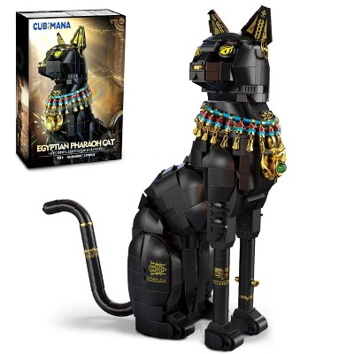 Cubimana 1274Pcs Egyptian Pharaoh Black Cat Building Set for Adults and Kids Ages 10+