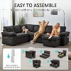 TiramisuBest 5 Seats Sectional Corduroy Sleeper Sofa with Pull Out Couch Bed, L Shape Modular Sofa with Storage Seat, USB & Cup Holders, Dark Grey - 4 of 4